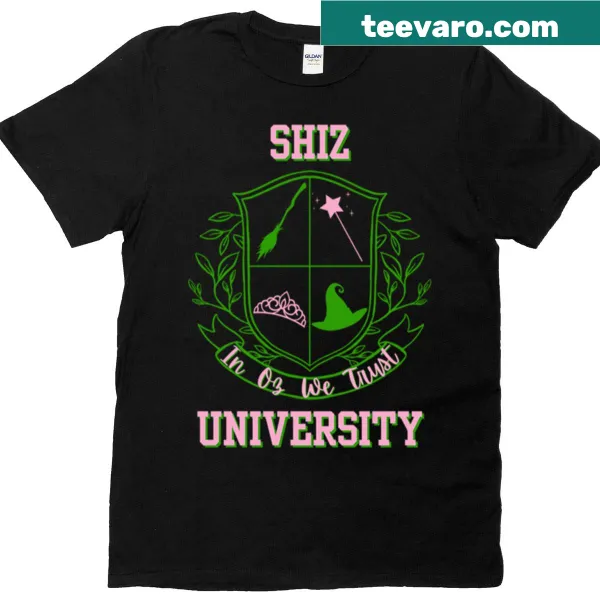 University logo T-shirt representing Wicked Shiz University