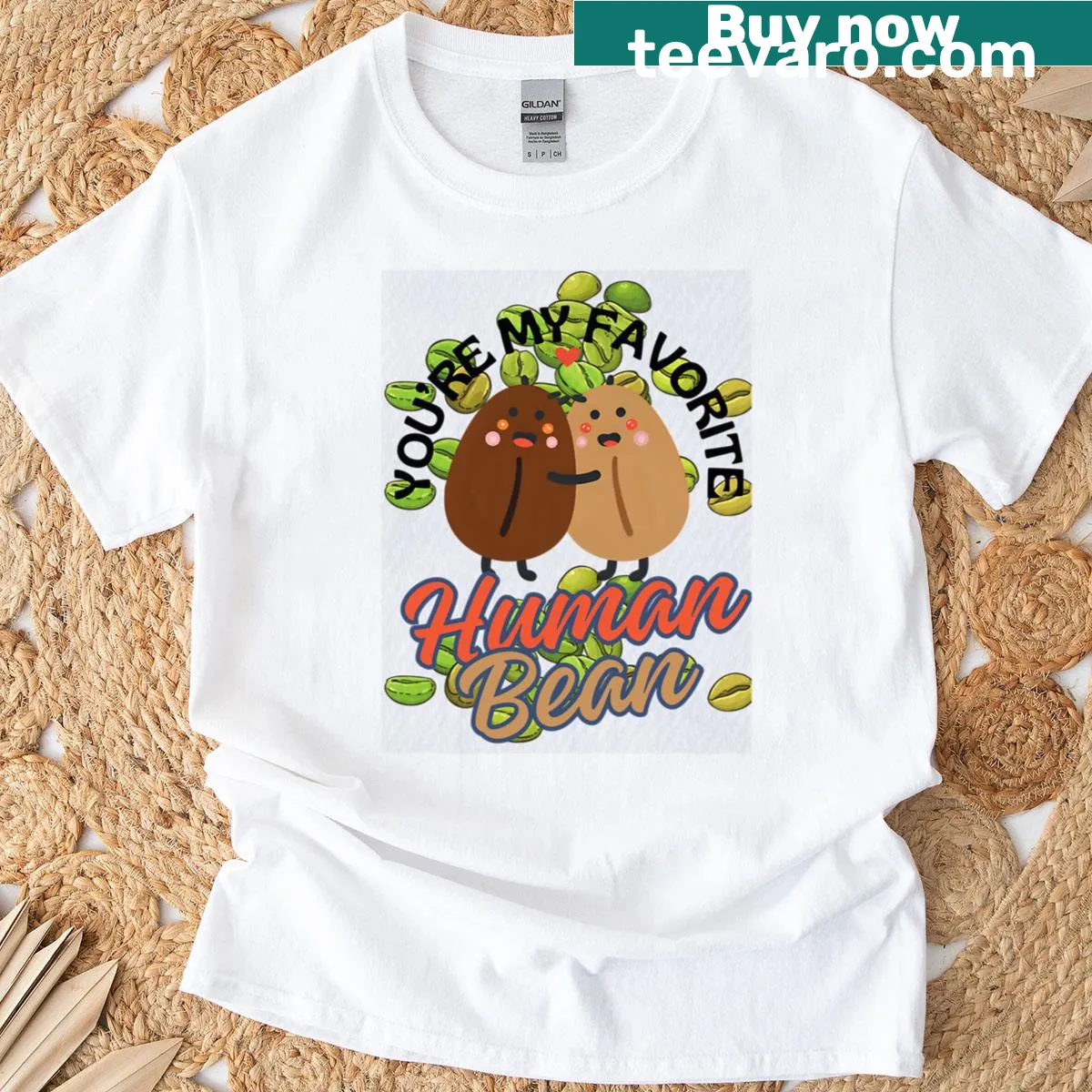 Funny T-shirt for coffee lovers with humorous text about favorite humans — on a men's t-shirt