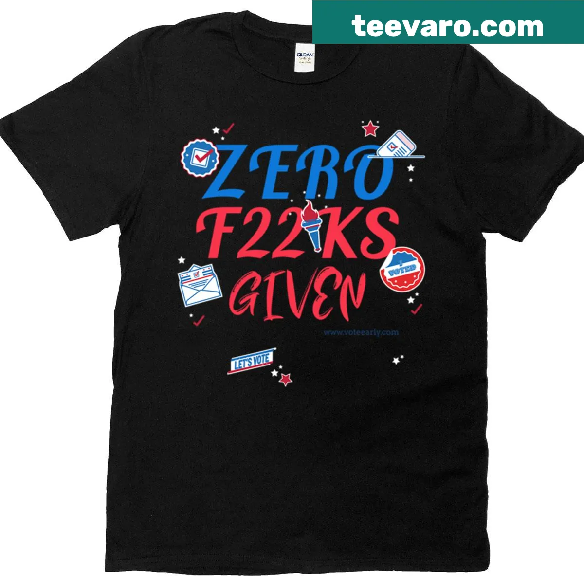 T-shirt featuring bold text stating 'Zero F22ks Given' — on a men's t-shirt
