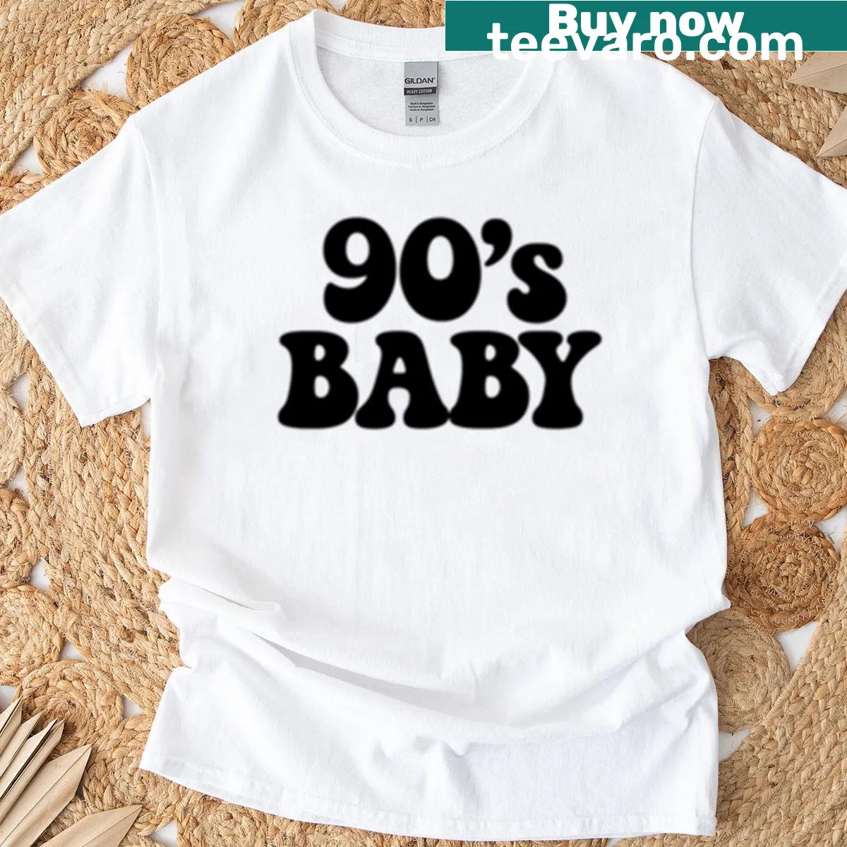 Retro bold typography design celebrating 90s culture on a t-shirt — on a men's t-shirt