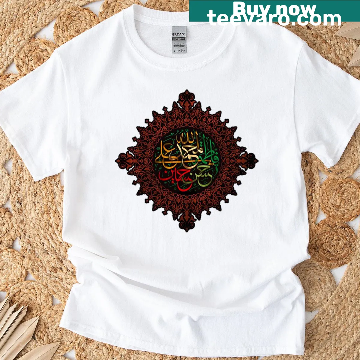 Elegant calligraphy quote graphic on a t-shirt — on a men's t-shirt