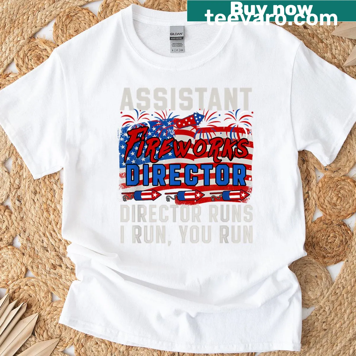 Funny T-shirt for the Assistant Fireworks Director on July 4th — on a men's t-shirt