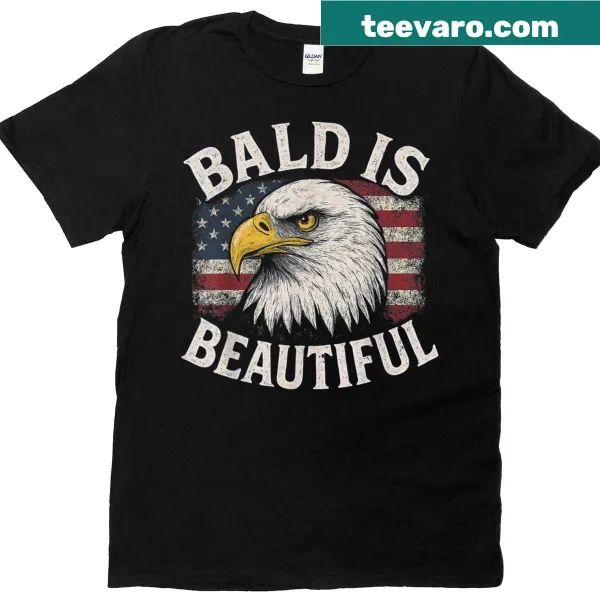 4th of July t-shirt with bald eagle and American flag design