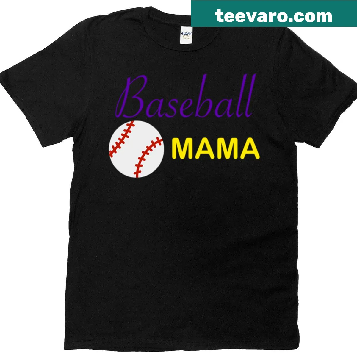 Playful typography t-shirt for baseball moms — on a men's t-shirt