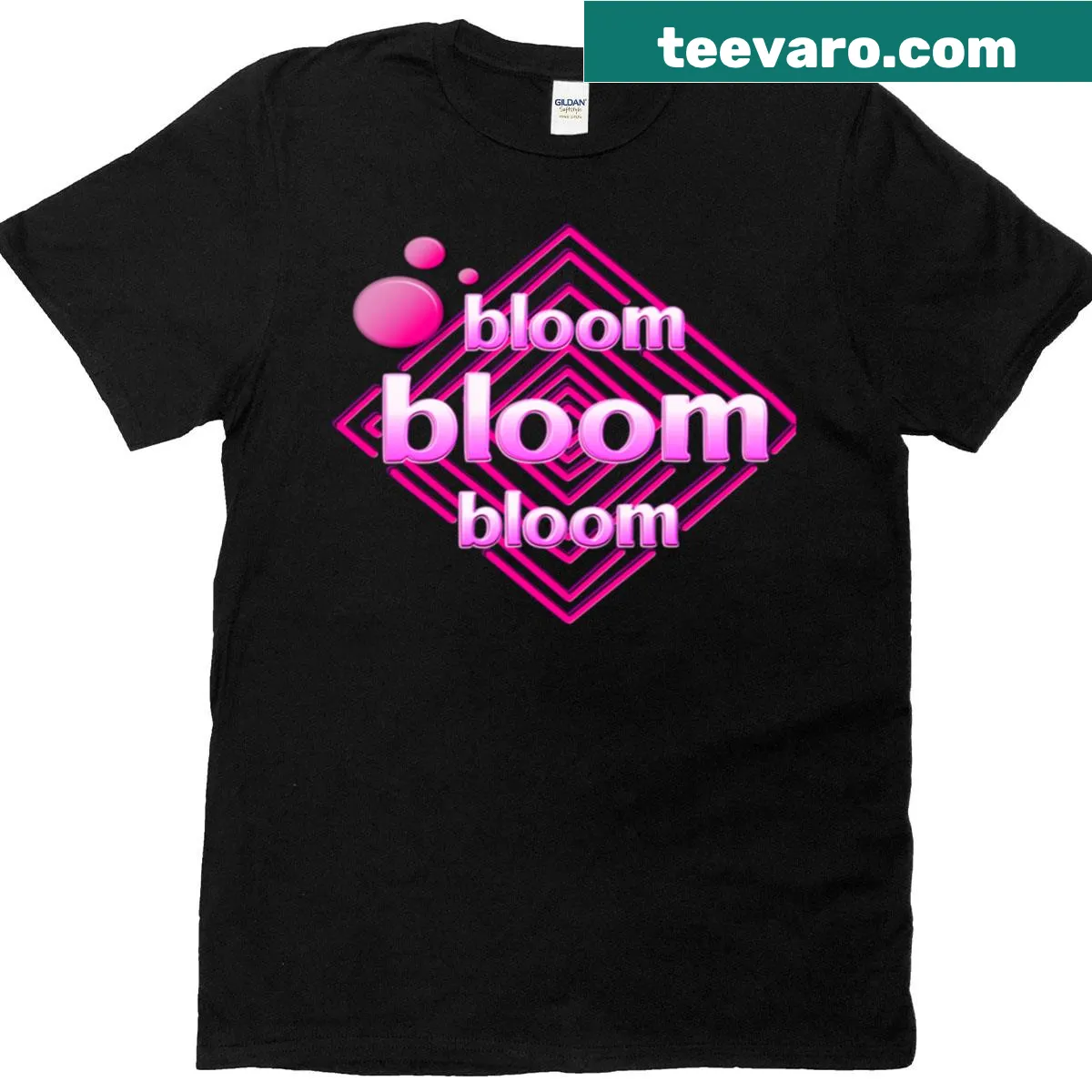 Inspirational typography t-shirt with the phrase 'Bloom Boldly' — on a men's t-shirt