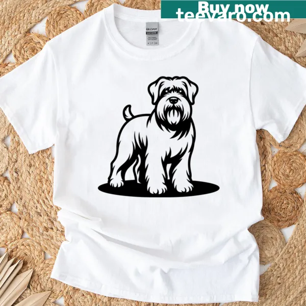 Illustrated Bouvier Des Flandres dog T-shirt for dog lovers