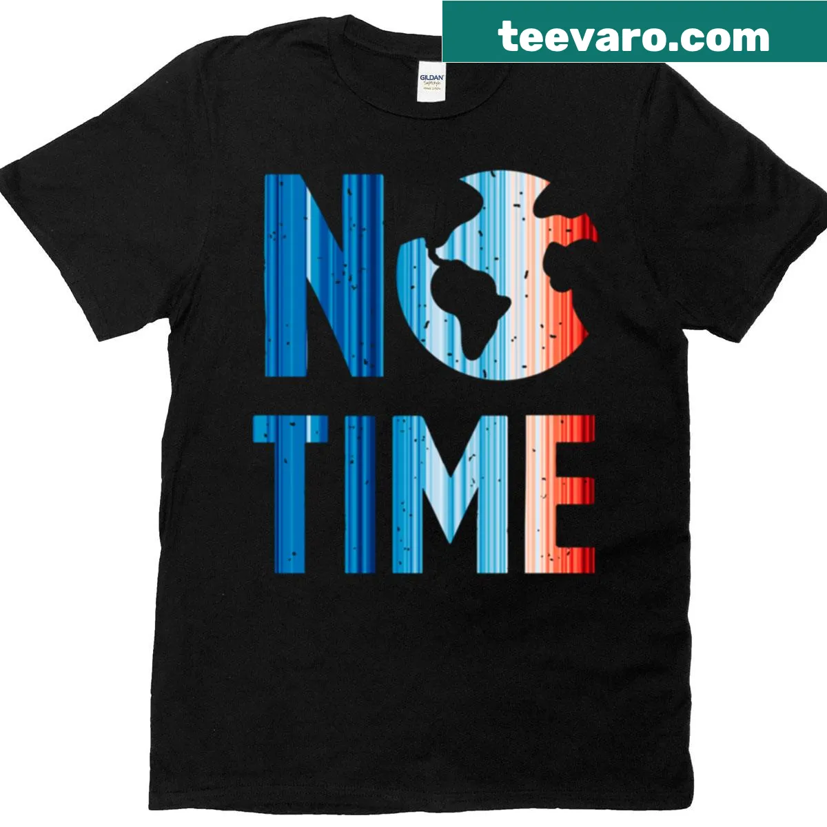 Bold Climate Change Stripes t-shirt with strong message — on a men's t-shirt