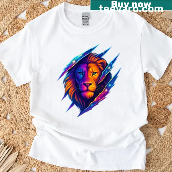 Lion scratch design T-shirt with claw marks illustration