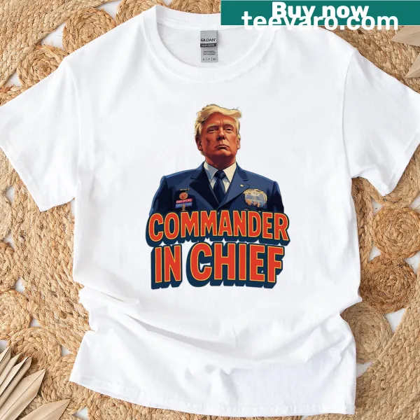 Illustrated Commander In Chief t-shirt with a bold design