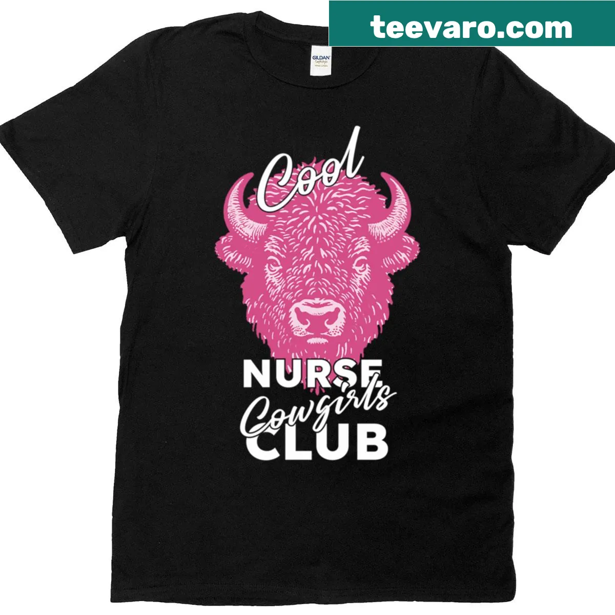 Nurse-themed t-shirt with cowgirl illustration — on a men's t-shirt