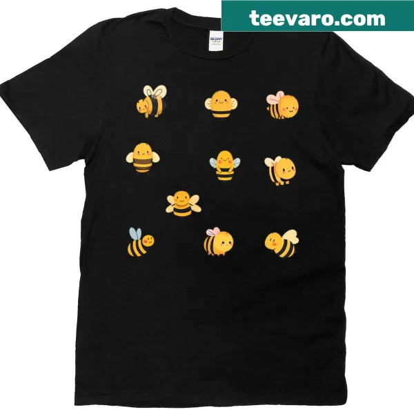 Adorable honeybee illustrations on a T-shirt