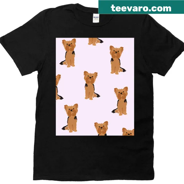 Yorkshire Terrier cartoon pattern T-shirt for dog lovers