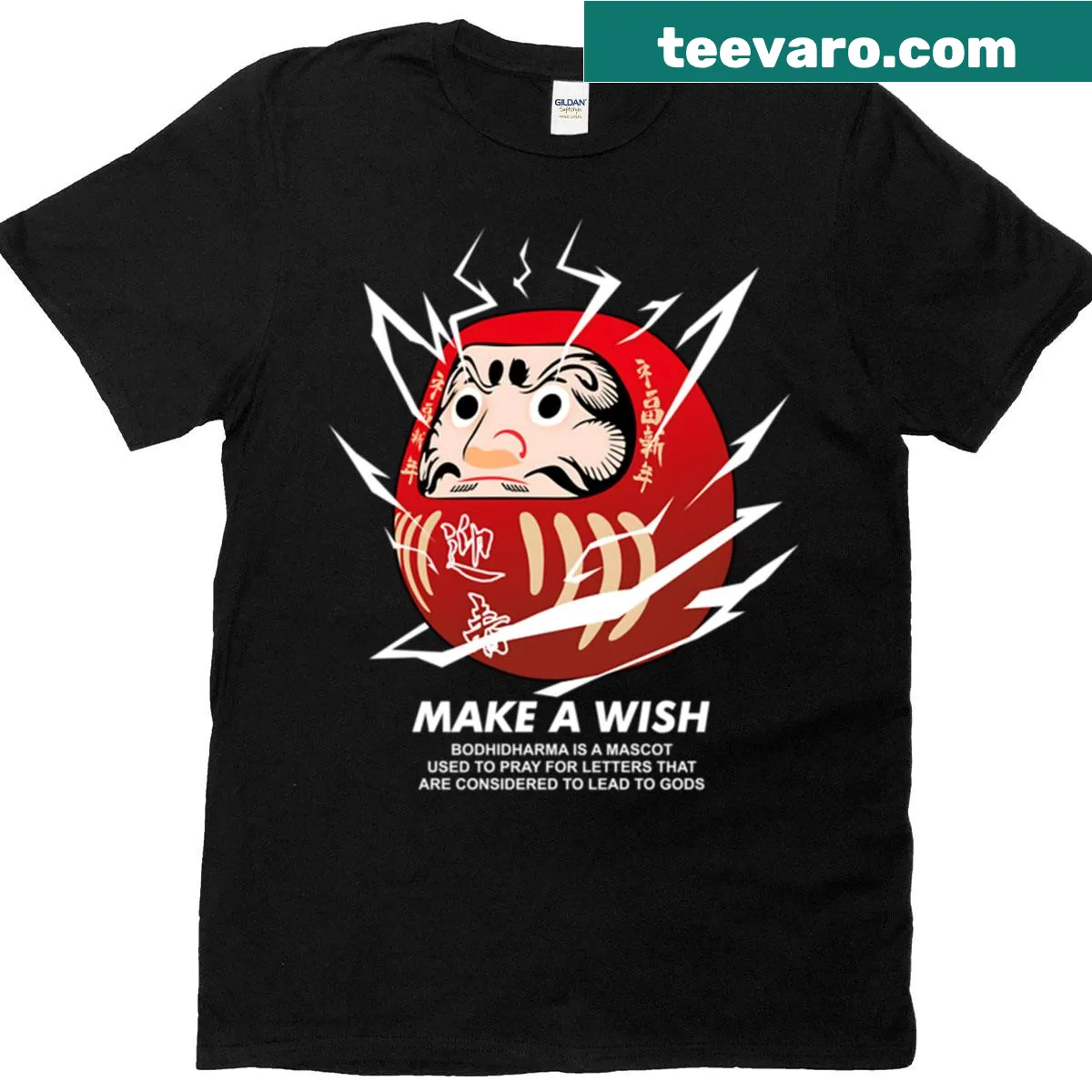 Daruma Spark Manifest Your Wishes inspirational T-shirt — on a men's t-shirt