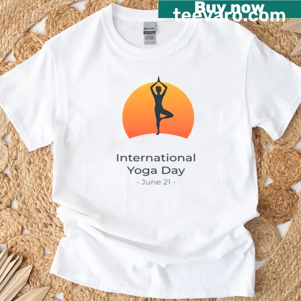 Inspirational yoga design with balance theme on a T-shirt