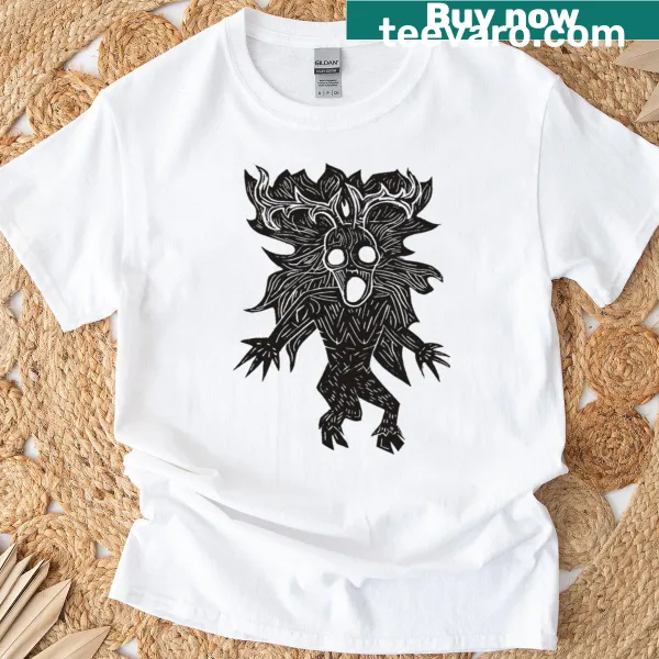 Illustrated Deer Lady t-shirt showcasing a deer with floral accents