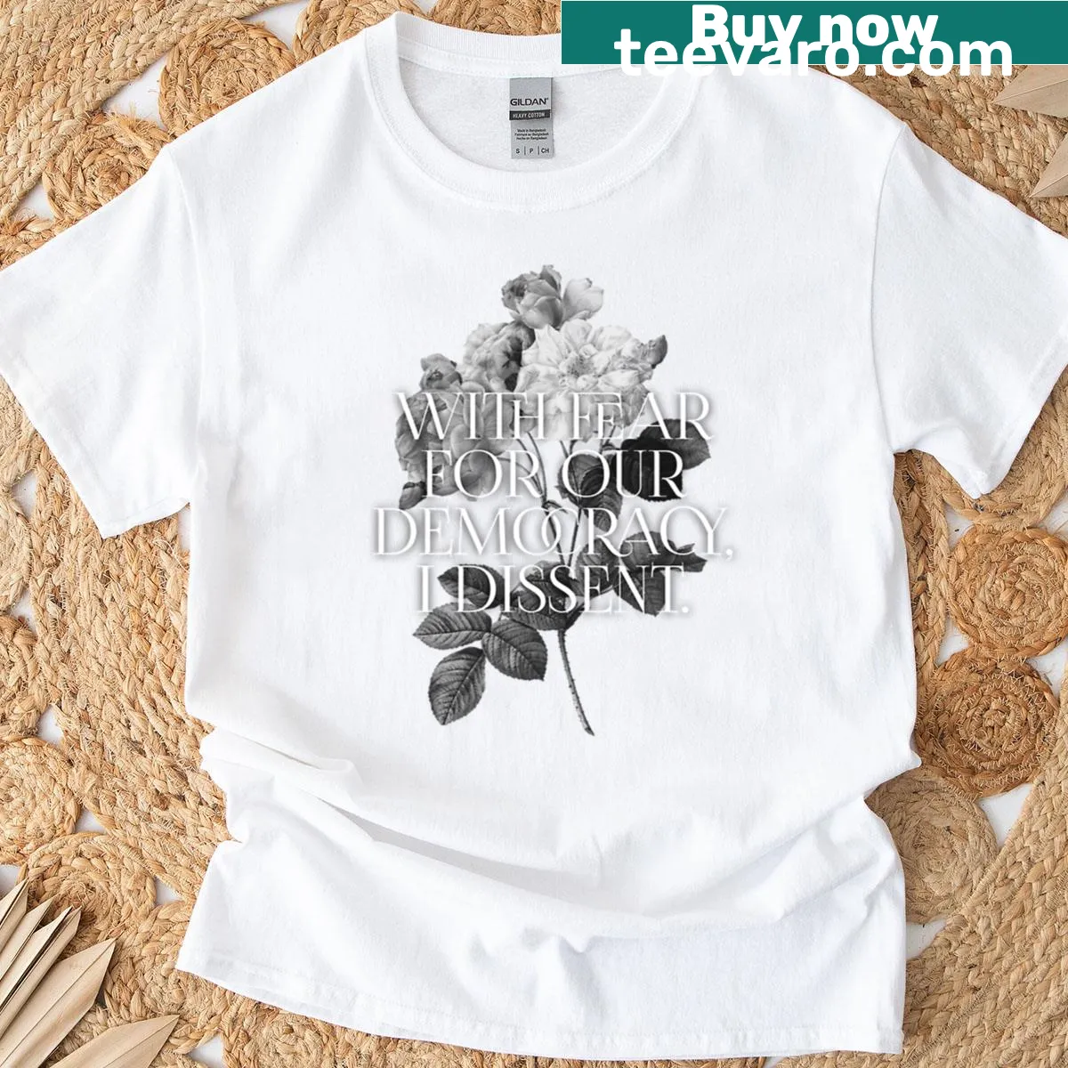 Text T-shirt with the phrase Democracy Is Dying — on a men's t-shirt