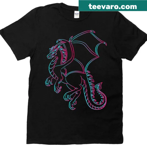 Playful dragon illustration on a T-shirt design.