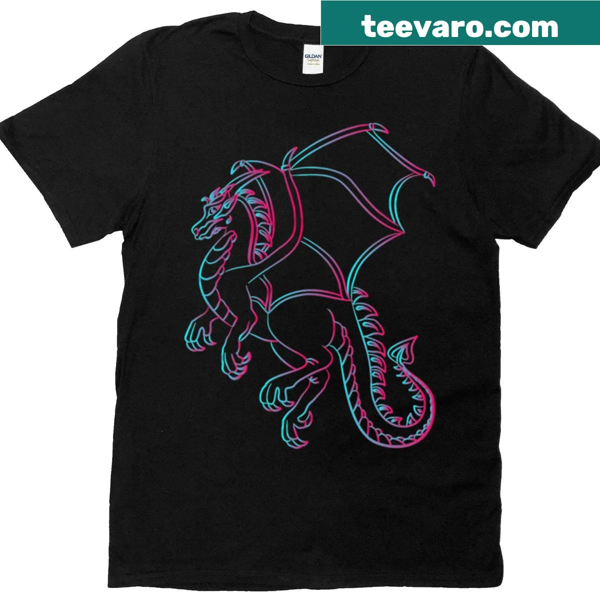 Playful dragon illustration on a T-shirt design. — on a men's t-shirt