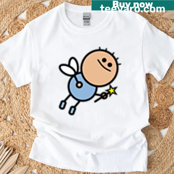 Whimsical fairy design on a t-shirt