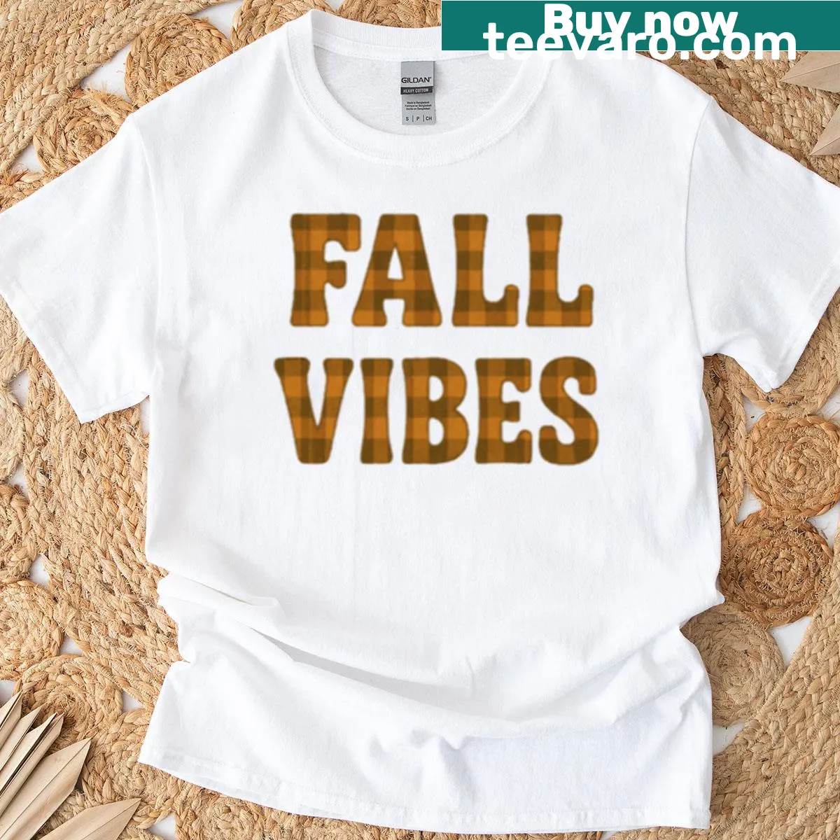 T-shirt celebrating the fall season with playful graphics — on a men's t-shirt