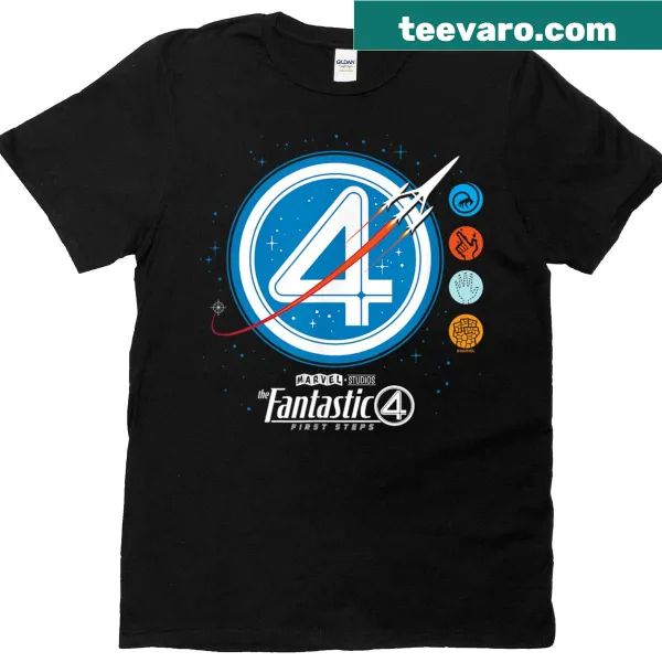 Illustration of the Fantastic Four logo on T-shirt, inspired by superhero themes