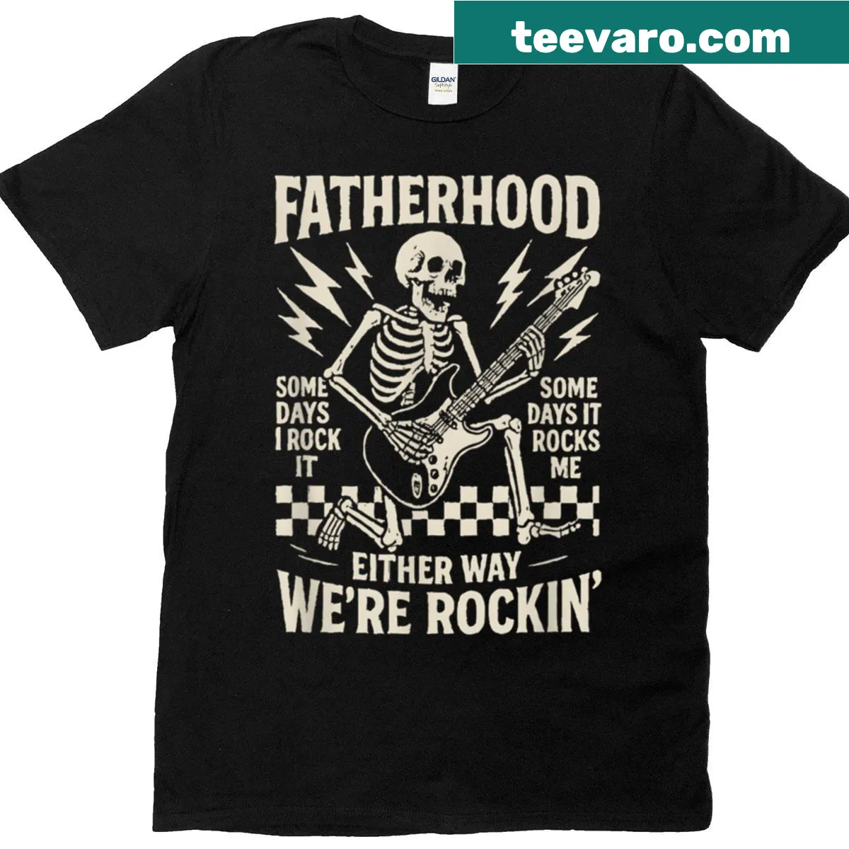 Funny Rock Dad T-shirt for Father's Day with playful text design — on a men's t-shirt