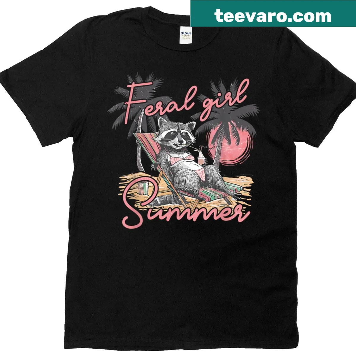 Funny raccoon graphic T-shirt for summer — on a men's t-shirt