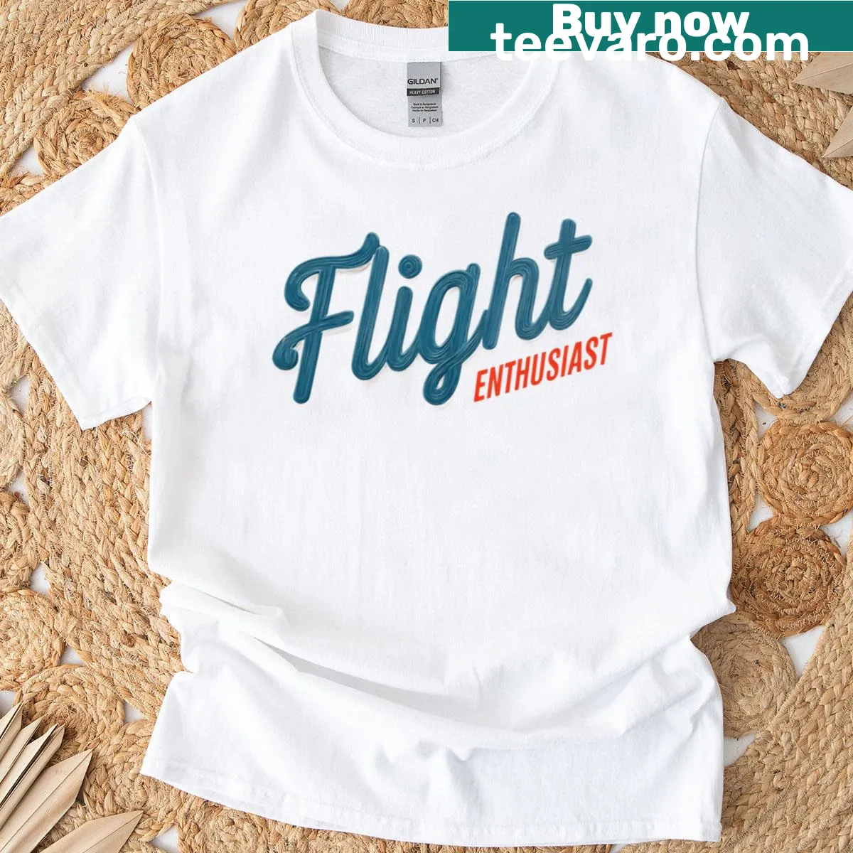 Playful aviation illustration on a T-shirt — on a men's t-shirt