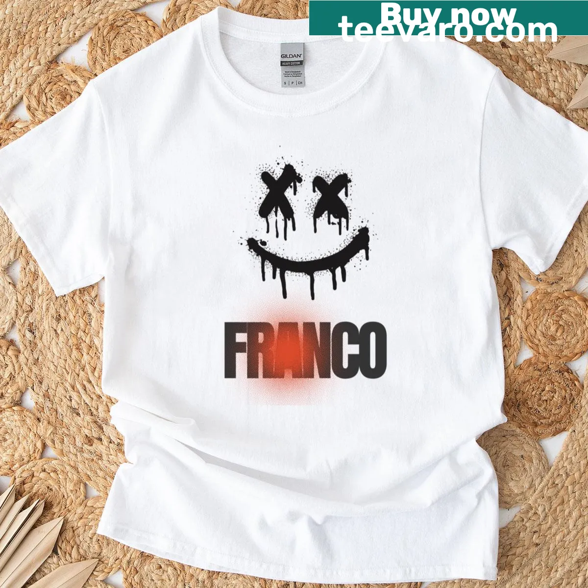 Funny Franco T-shirt with a witty phrase in bold typography — on a men's t-shirt
