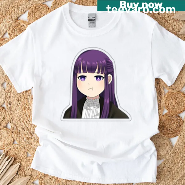 Cartoon-style graphic from 'Fren Journeys End' on T-shirt