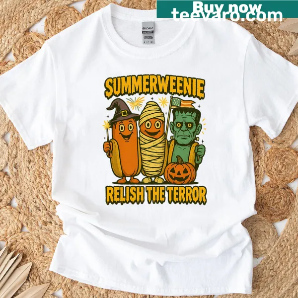 Whimsical 4th of July shirt featuring funny weenie dogs