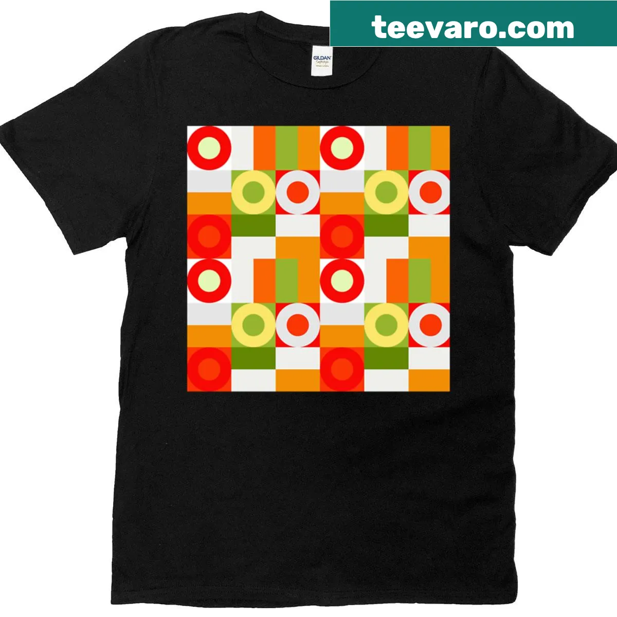 Abstract geometric pattern design on a T-shirt — on a men's t-shirt