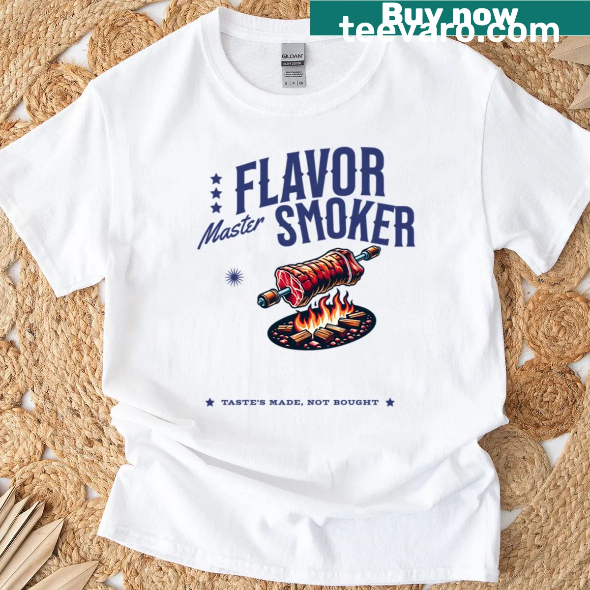 T-shirt with the phrase 'Grill Kings: Tastes Made Not Bought' in bold typography — on a men's t-shirt