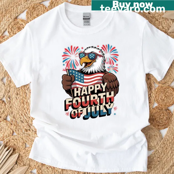 Typographic Happy Fourth of July T-shirt