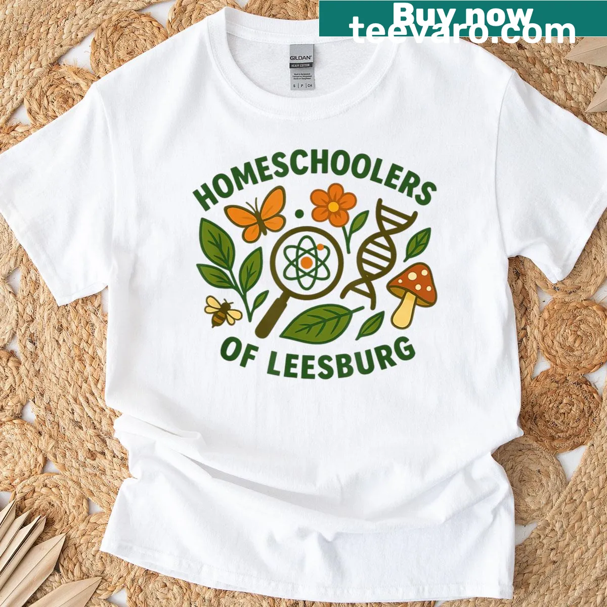 Text design for homeschoolers of Leesburg on t-shirt — on a men's t-shirt