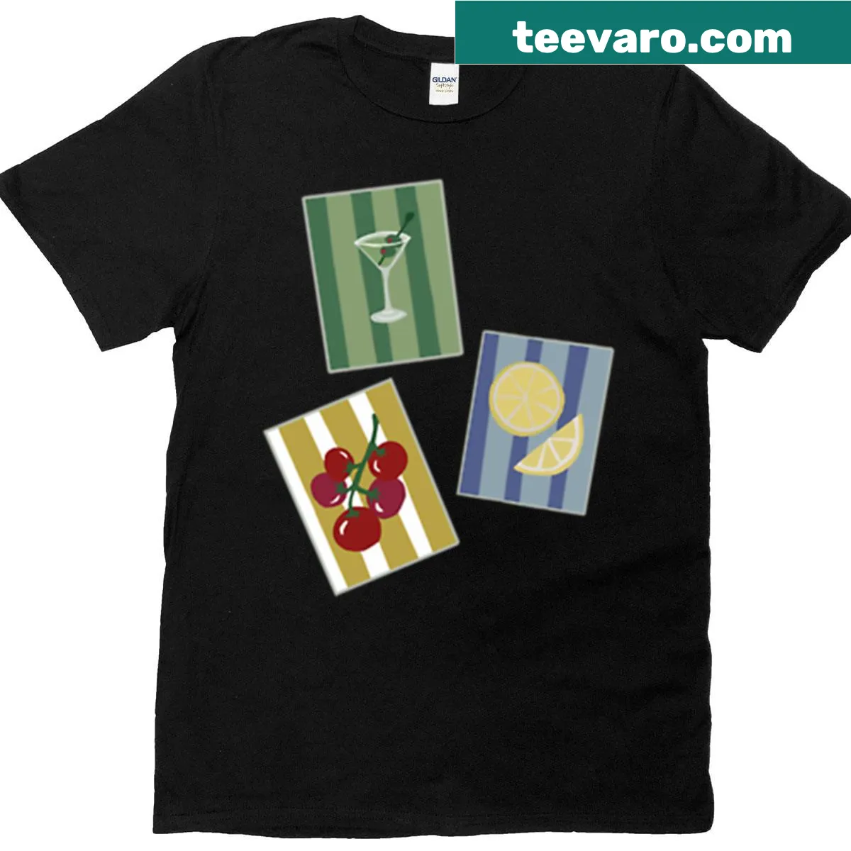 T-shirt featuring playful illustrations of hosting cards — on a men's t-shirt
