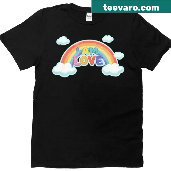 Inspirational text 'I Am Love' on a T-shirt