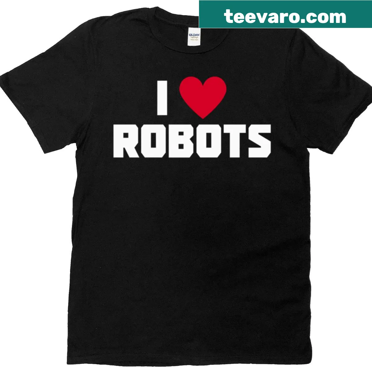 T-shirt with the text 'I Love Robots' — on a men's t-shirt