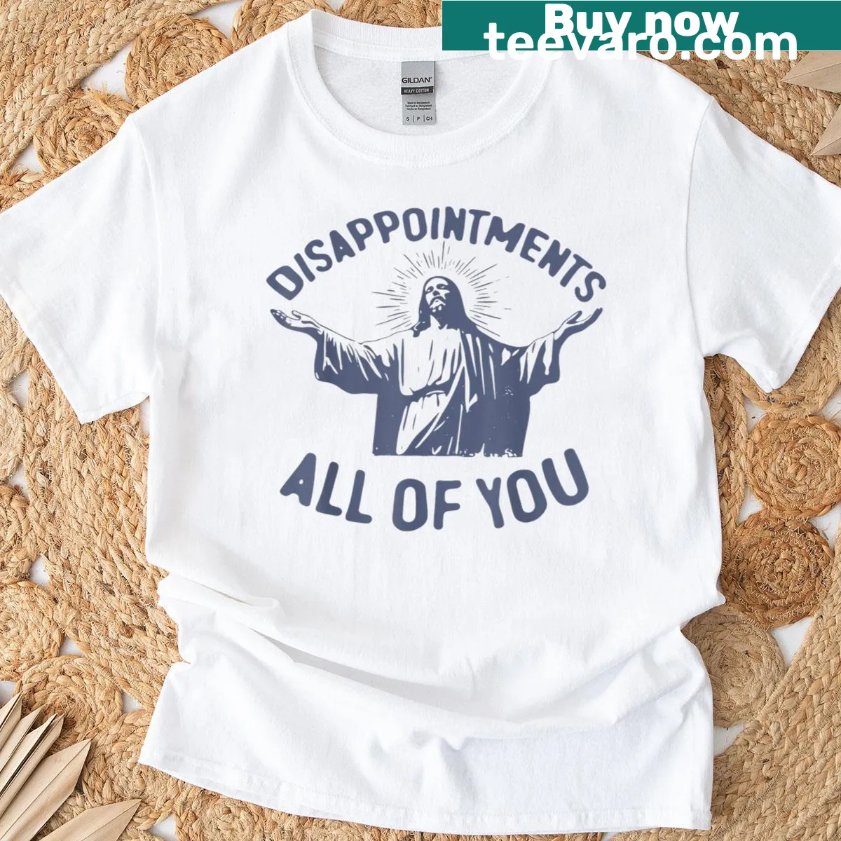 Simple t-shirt featuring a message about Jesus — on a men's t-shirt