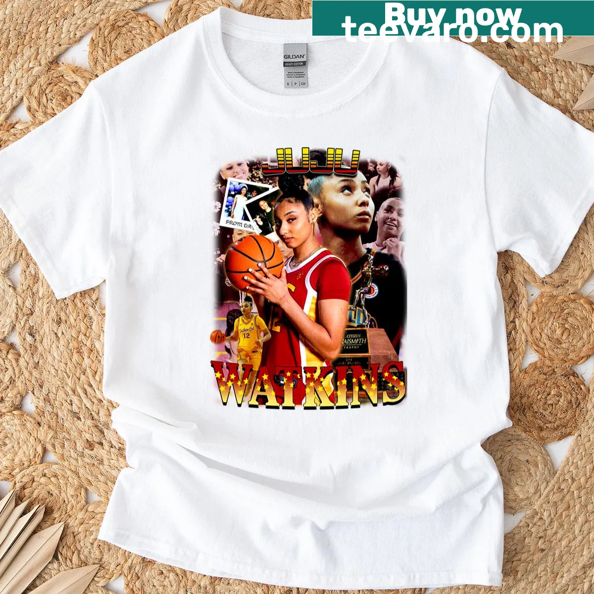 Graphic art t-shirt with design inspired by Juju Watkins — on a men's t-shirt