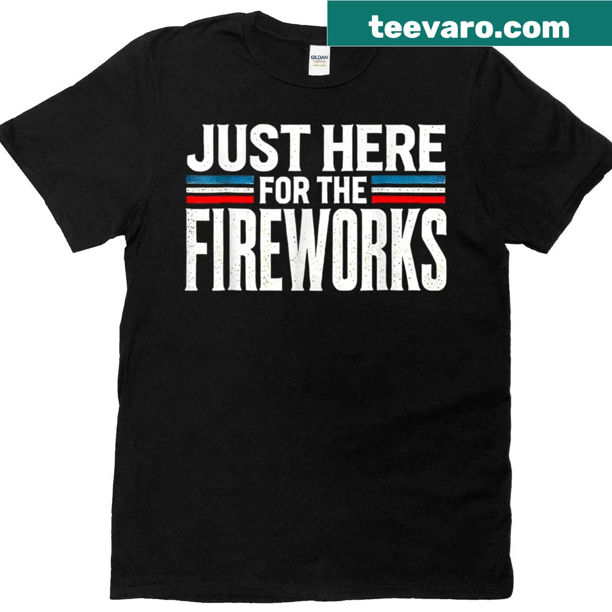 Funny T-shirt with a playful message about fireworks for Fourth of July — on a men's t-shirt