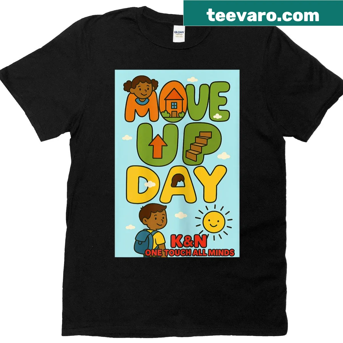 T-shirt celebrating move-up day with a fun design — on a men's t-shirt