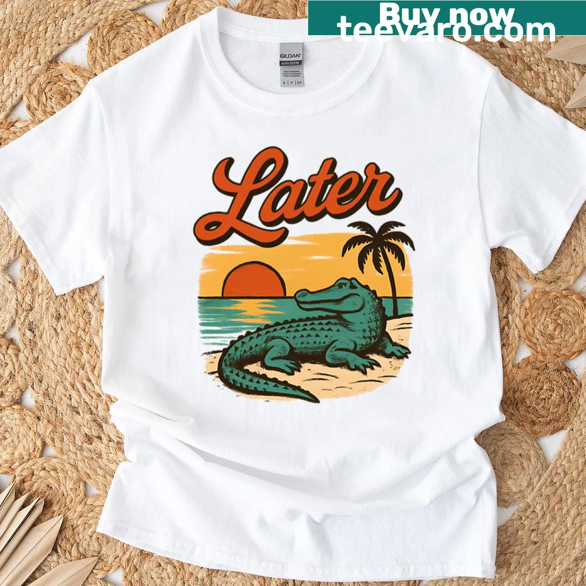 Text design saying 'Later Alligator' perfect for teachers' last day of school — on a men's t-shirt