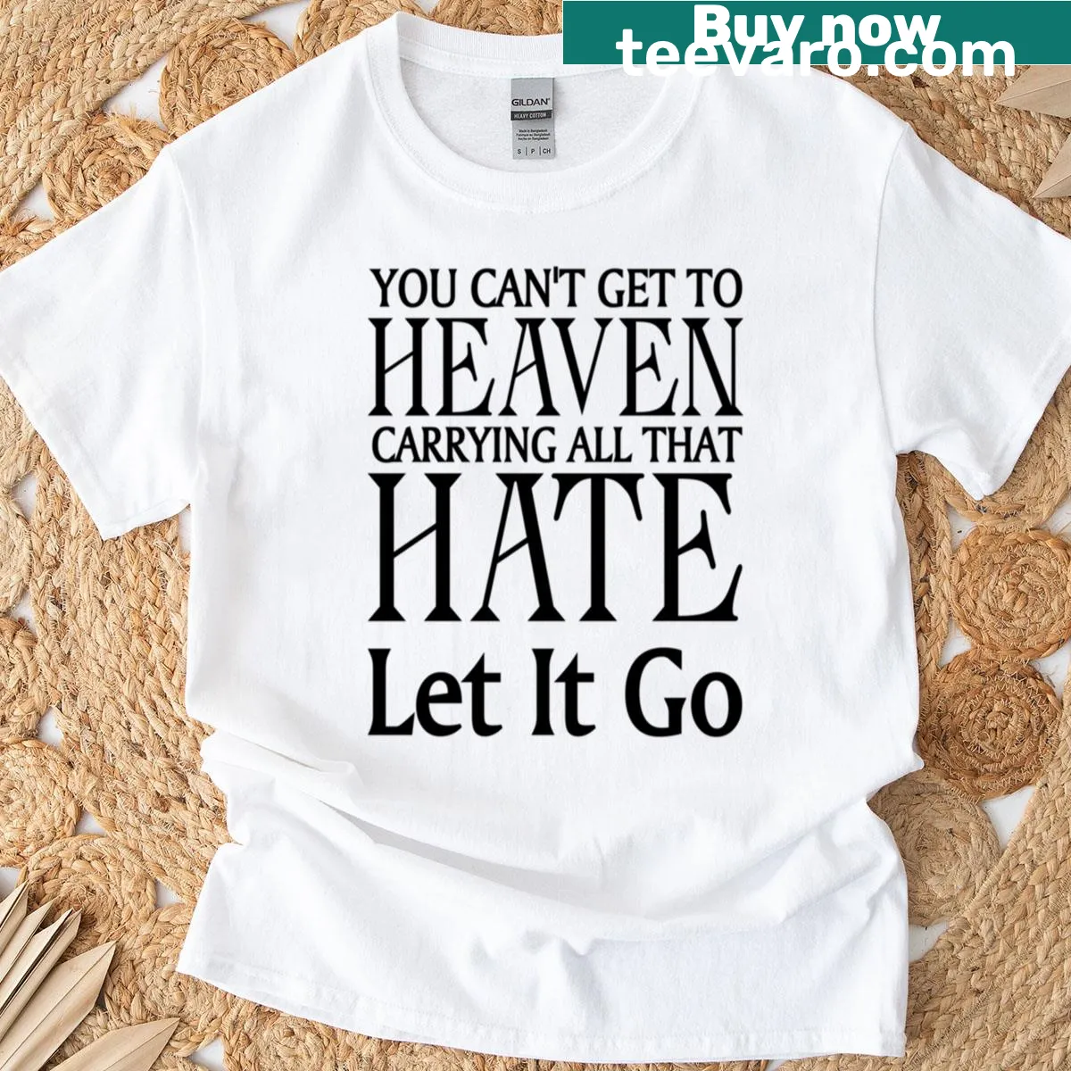 Let Go Of The Hate inspirational typography t-shirt — on a men's t-shirt