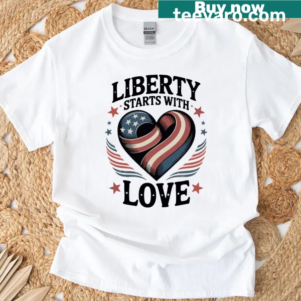 Heartfelt message 'Liberty Starts With A Mothers Love' on a t-shirt
