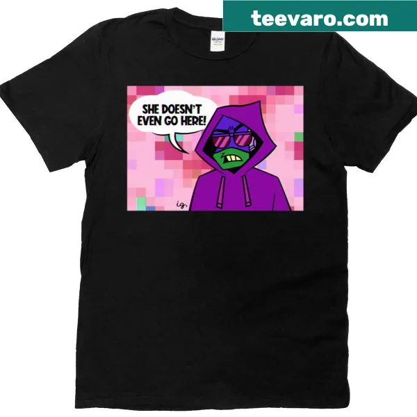 Cartoon T-shirt featuring a humorous mean turtle character