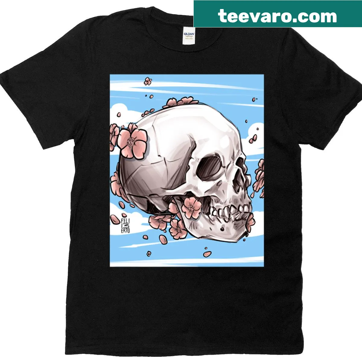 Memento Mori Vivere T-shirt with thoughtful text — on a men's t-shirt