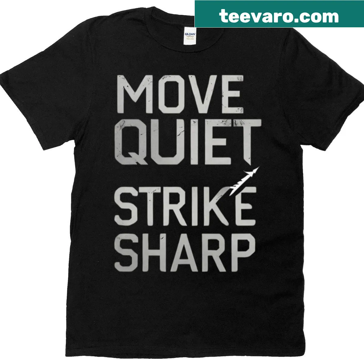 Bold typography on Tactical Minimalist shirt for men — on a men's t-shirt