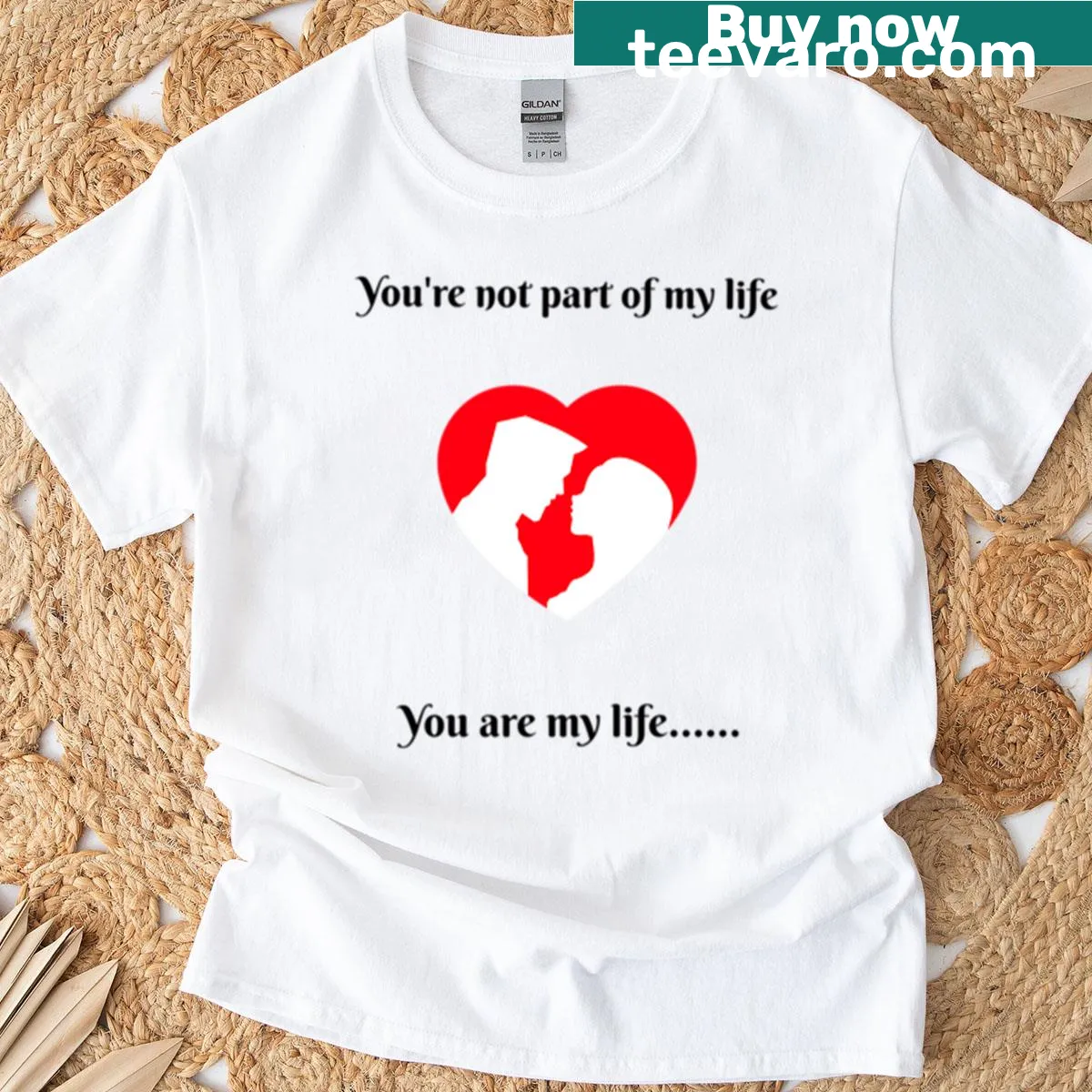 Graphic t-shirt featuring the phrase 'My Life' in a fun font — on a men's t-shirt
