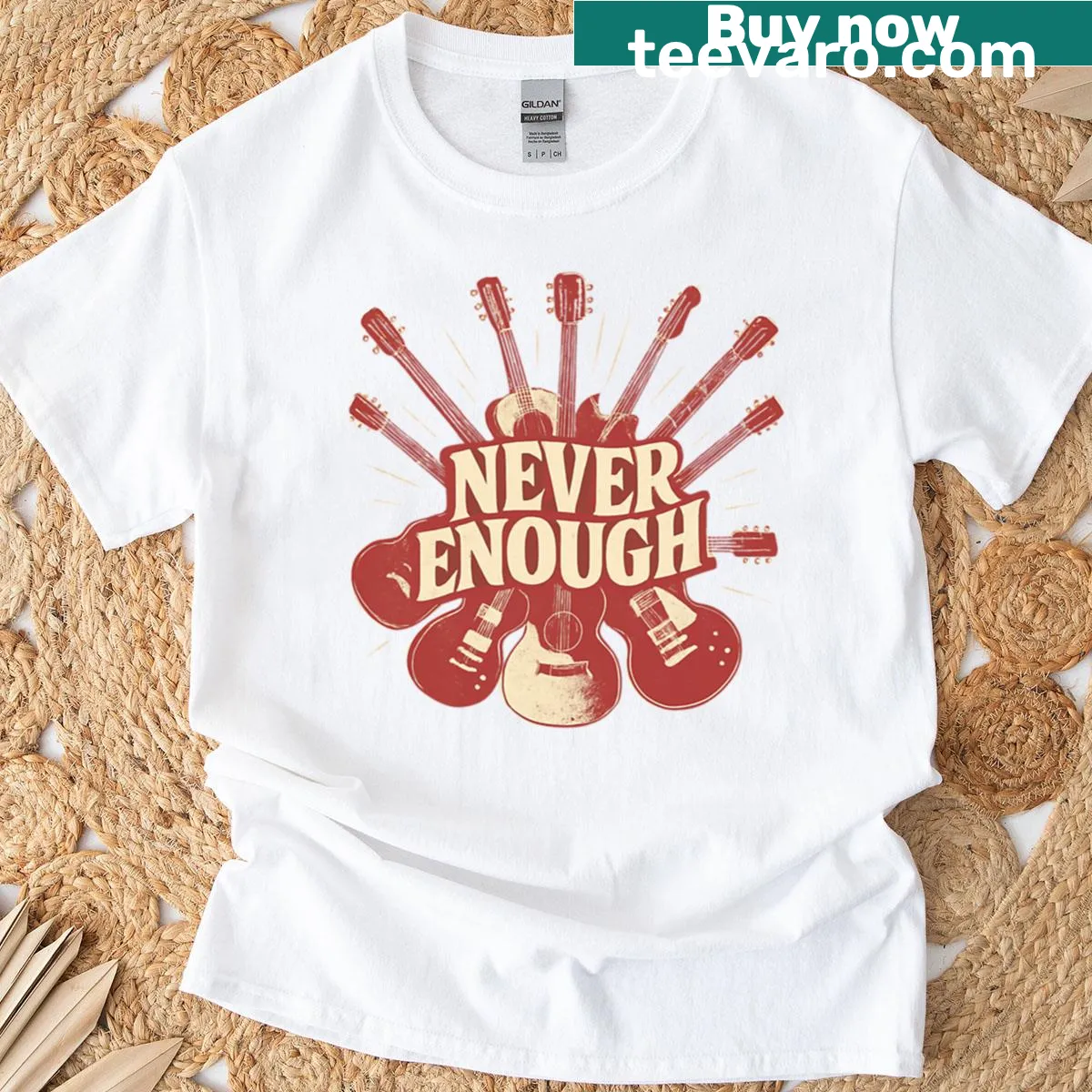 Fun typography T-shirt design about guitars — on a men's t-shirt